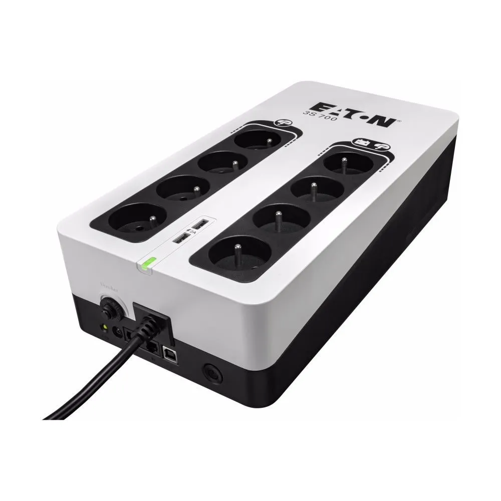 Zasilacz awaryjny UPS Eaton 3S 3S700F, Compact, 420 W, 8 gniazd francuskich, 1 x RS-232, 2 x USB, Czarny, Biały | Sklep ITnes.pl