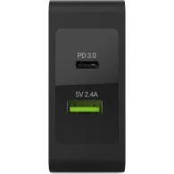 Ładowarka sieciowa Green Cell 1x USB-A 1x USB-C + + kabel USB-C CHAR10 - Czarna | Sklep ITnes.pl - IT for BUSINESS