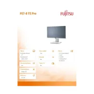 Monitor Fujitsu P27-8 TE Pro S26361-K1609-V140, 27", 2560x1440 (QHD), 76Hz, IPS, 5 ms, pivot, Szary | Sklep ITnes.pl, IT for BUS