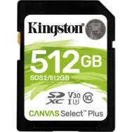 Karta pamięci Kingston SD 512GB Canvas Select Plus 100R Class 10 UHS-I SDS2/512GB - Czarna | Sklep ITnes.pl - IT for BUSINESS