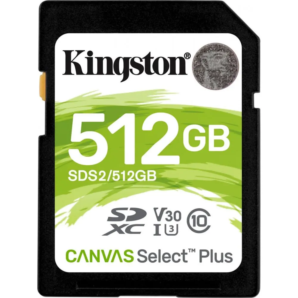 Karta pamięci Kingston SD 512GB Canvas Select Plus 100R Class 10 UHS-I SDS2/512GB - Czarna | Sklep ITnes.pl - IT for BUSINESS