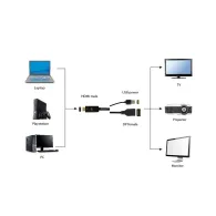 Aktywny adapter Gembird HDMI do DisplayPort A-HDMIM-DPF-01, 10 cm, 4K 30 Hz, zasilanie USB-A, Czarny | Sklep ITnes.pl, IT for BU