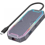 Stacja dokująca Unitek USB-C HDMI RJ45 3,5mm audio 100W 10Gbps D1029A, Kolor srebrny | Sklep ITnes.pl, IT for BUSINESS