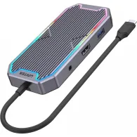 Stacja dokująca Unitek USB-C HDMI RJ45 3,5mm audio 100W 10Gbps D1029A, Kolor srebrny | Sklep ITnes.pl, IT for BUSINESS