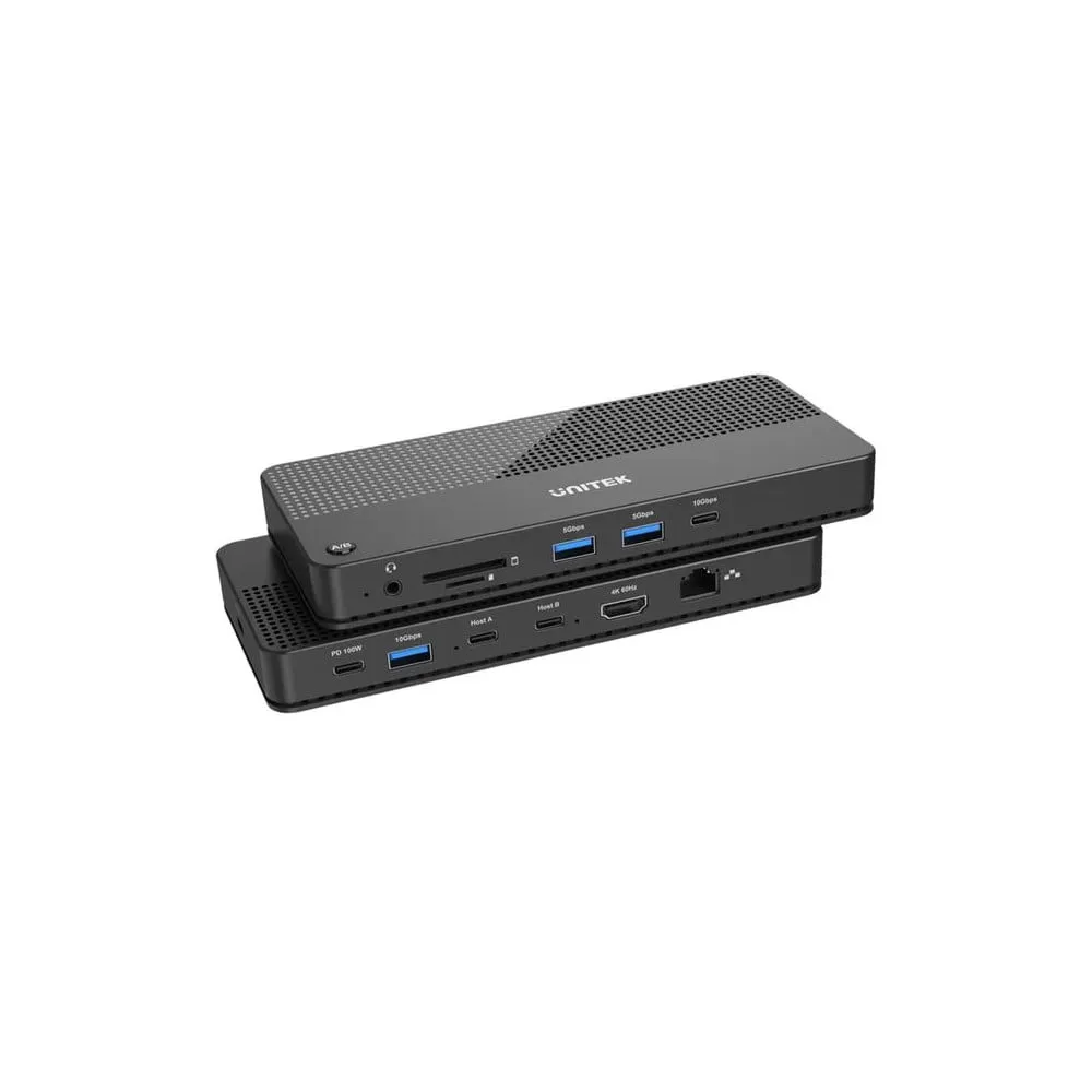 Stacja dokująca Unitek USB-C 4K KVM Docking Station D1077A - Czarna