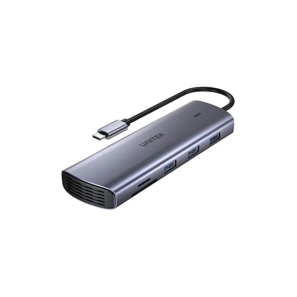 Replikator portów Unitek 9-in-1 USB-C Hub with Dual Display, Dual Card Reader and 100W PD D1113A - Szary