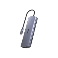 Replikator portów Unitek 9-in-1 USB-C Hub with Dual Display, Dual Card Reader and 100W PD D1113A - Szary