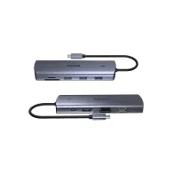 Replikator portów Unitek 9-in-1 USB-C Hub with Dual Display, Dual Card Reader and 100W PD D1113A - Szary