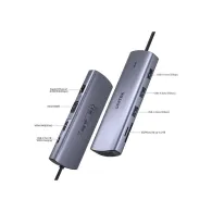 Replikator portów Unitek 9-in-1 USB-C Hub with Dual Display, Dual Card Reader and 100W PD D1113A - Szary