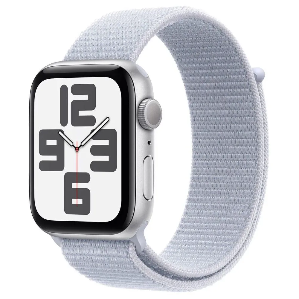 Smartwatch Apple Watch SE 2 gen MXGE3ET/A - 40mm, GPS + Cellular, srebrne aluminium z opaską sportową w kol. błękitnego obłoku
