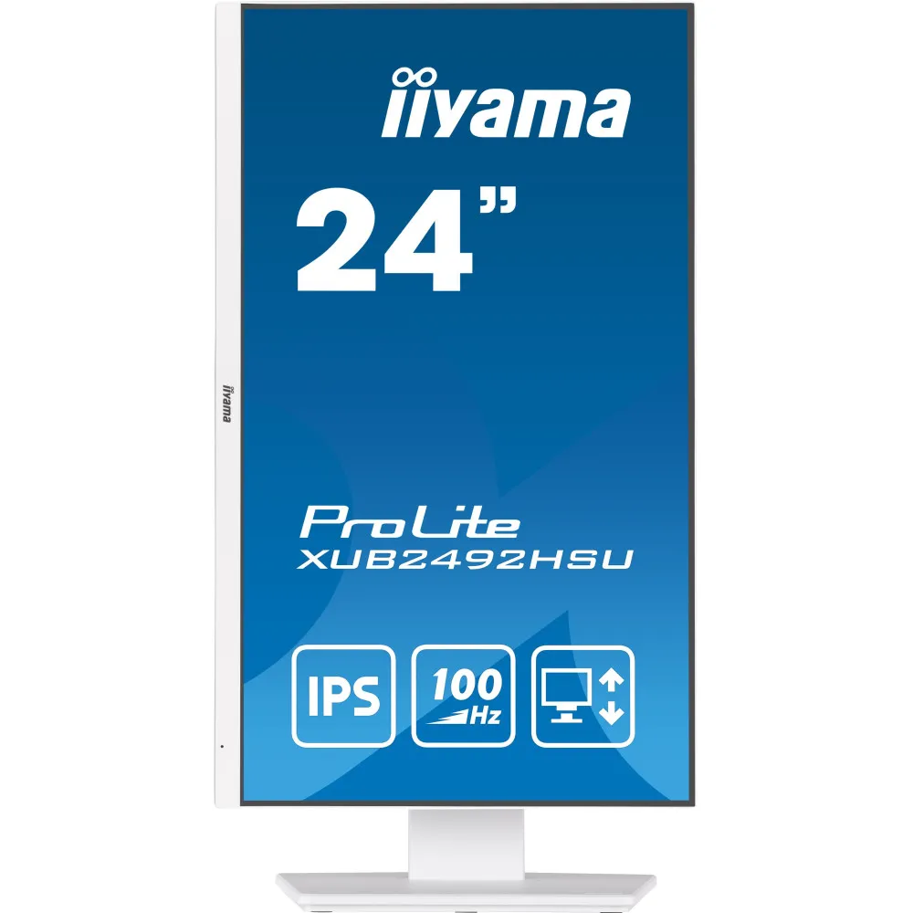 Monitor iiyama ProLite XUB2492HSU-W6 - 23,8"/1920x1080 (Full HD)/100Hz/IPS/FreeSync/0,400 ms/pivot/Biały