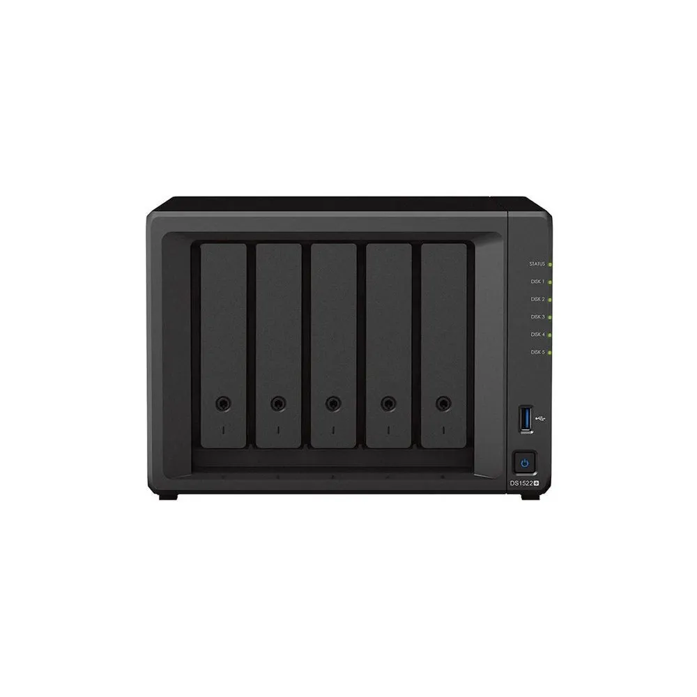 Serwer NAS Synology Desktop Plus DS1522D70M, Tower, Ryzen R1600, 8GB RAM, 30TB, 5 wnęk, 2 x M.2, hot-swap, 3 lata Carry-in | Skl