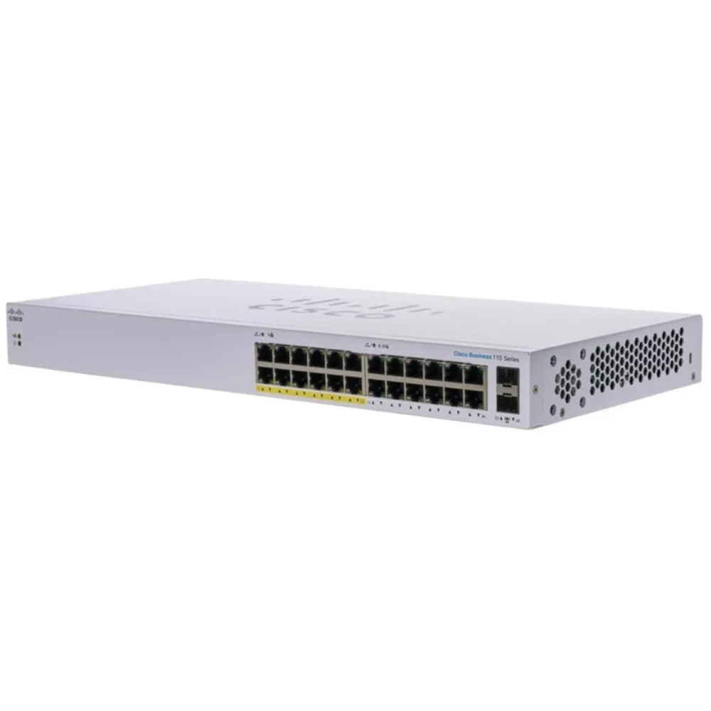 Switch niezarządzalny Cisco CBS110-24PP-EU, 24x 100|1000Mbps RJ45, 2x 1Gbps SFP, POE 100W | Sklep ITnes.pl, IT for BUSINESS