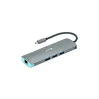 Stacja dokująca i-tec Metal Nano USB-C + Power Delivery 100W C31NANODOCKLANPD, Kolor srebrny, Niebieska | Sklep ITnes.pl, IT for