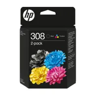 Tusz HP 308 2-pak 6L6S6UE - Oryginał, 2-pak, Czarny do 160 stron, Kolor do 120 stron