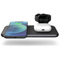 Ładowarka bezprzewodowa Zens Aluminium 4w1 ZEDC14B/00 - do dwóch urządzeń, USB oraz Apple Watch, Czarna