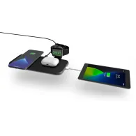 Ładowarka bezprzewodowa Zens Aluminium 4w1 ZEDC14B/00 - do dwóch urządzeń, USB oraz Apple Watch, Czarna