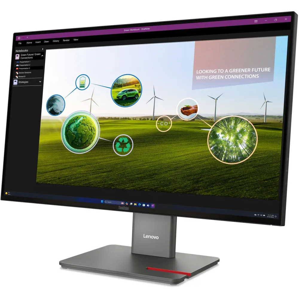 Monitor Lenovo ThinkVision P27Q-40 64A7GAT6EU - 27"/2560x1440 (QHD)/24Hz-120Hz/IPS/HDR/4 ms/pivot/USB-C/Czarny