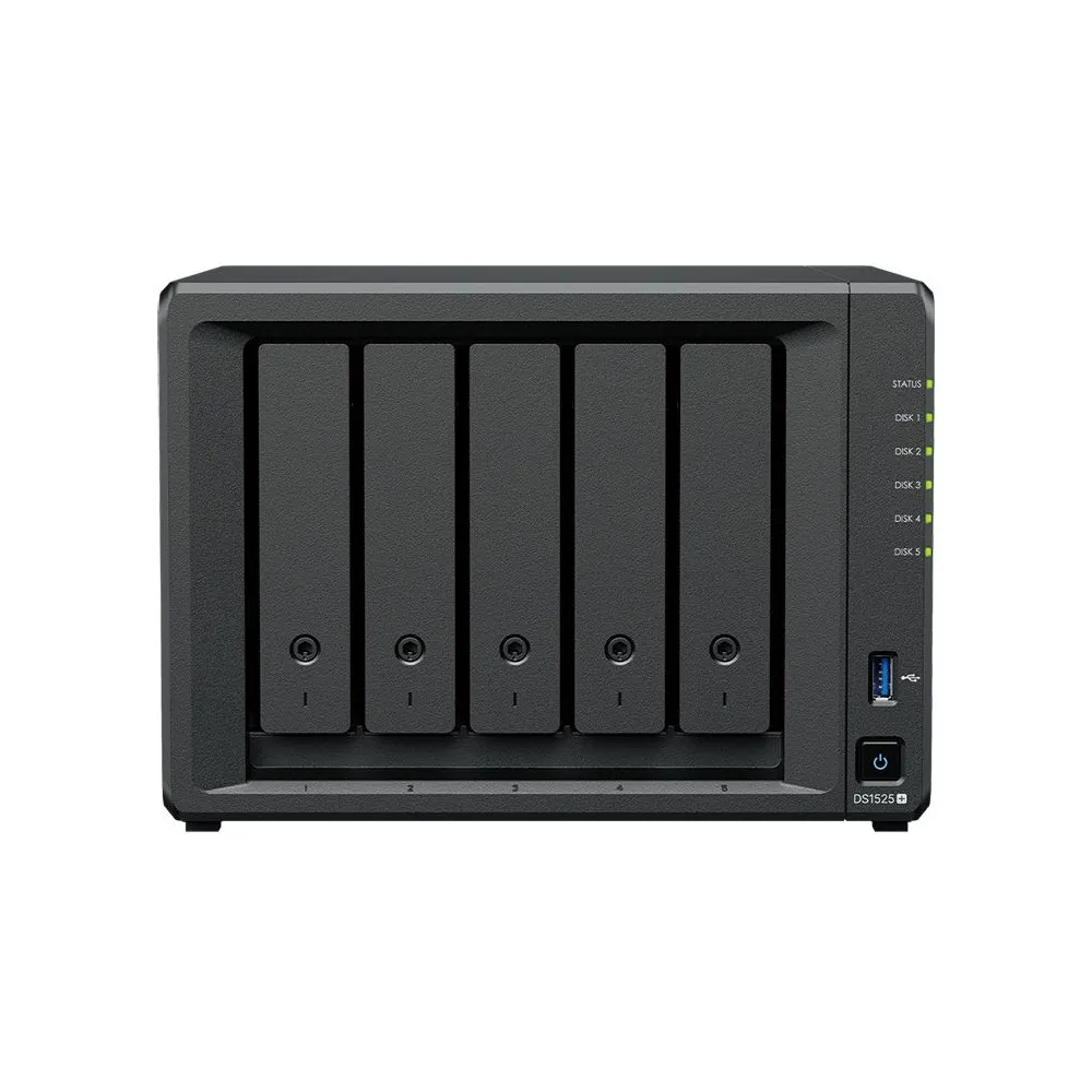 Serwer NAS Synology Desktop Plus DS1525+, Desktop, Ryzen V1500B, 8GB RAM, 2 x M.2, 3 lata Carry-in | Sklep ITnes.pl, IT for BUSI