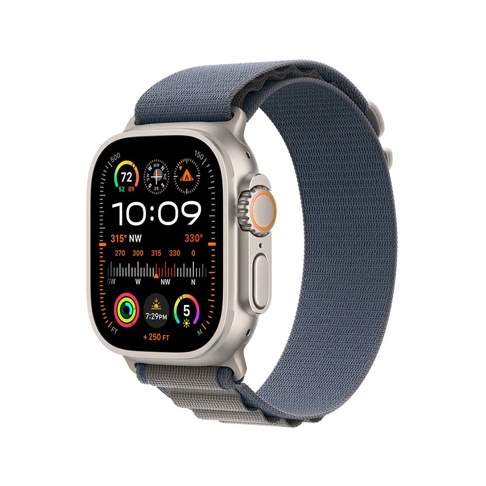 Apple Watch Ultra 2 49 mm MREP3WB/A - GPS + Cellular tytan z opaską Alpine w kolorze niebieskim - rozm. M