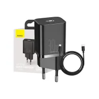 Ładowarka sieciowa Baseus Super Si Quick Charger 1C CCSUP-J01 - USB-C, 30W, PD 3.0, QC 3.0, Czarna