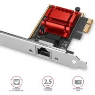 Karta sieciowa LAN AXAGON PCEE-G25, PCI-E, 1x 100, 1000, 25000Mbps RJ45, Realtek RTL8125B, low profile | Sklep ITnes.pl, IT for 