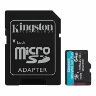Karta microSD Kingston 64GB Canvas Go Plus 170/70MB/s + adapter - SDCG3/64GB | Sklep ITnes.pl - IT for BUSINESS