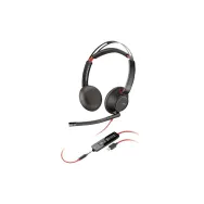Słuchawki nauszne Poly Blackwire 5220 Stereo USB-C Headset +3.5mm Plug +USB-C/A Adapter 8X231AA