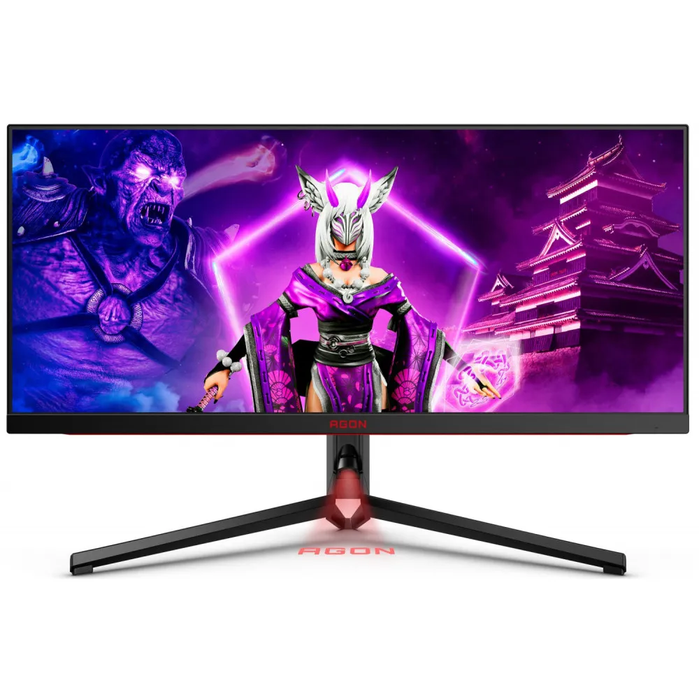 Zdjęcie produktu Monitor AOC AG344UXM - 34"/3440x1440 (UWQHD)/170Hz/21:9/zakrzywiony/IPS/HDR/1 ms/Czerwony