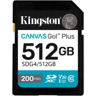 Karta pamięci Kingston SD 512GB Canvas Go Plus SDG4/512GB - 200|160MB|s, Class 10, UHS-I, U3, V30