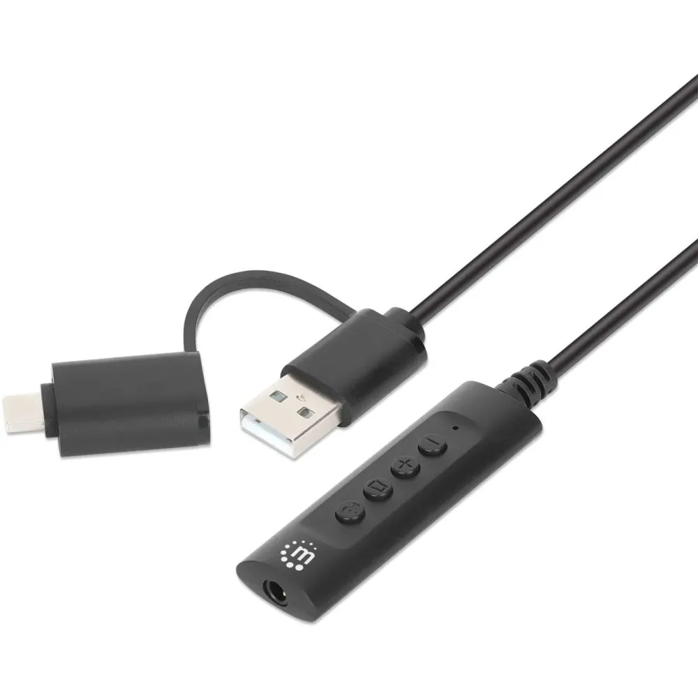 Karta dźwiękowa zewnętrzna Manhattan 153560 2-in-1 USB-C USB-A - USB 2.0 | Sklep ITnes.pl - IT for BUSINESS