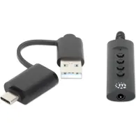 Karta dźwiękowa zewnętrzna Manhattan 153560 2-in-1 USB-C USB-A - USB 2.0 | Sklep ITnes.pl - IT for BUSINESS