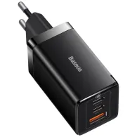 Ładowarka sieciowa Baseus GaN 5 Pro Fast Charger CCGP120201 65W - 1x USB-A, 2x USB-C, PD 3.0, QC 4.0, kabel USB-C, Czarna