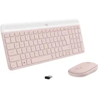 Zestaw klawiatura i mysz Logitech MK470 Slim Combo 920-011322 - US, Różowy