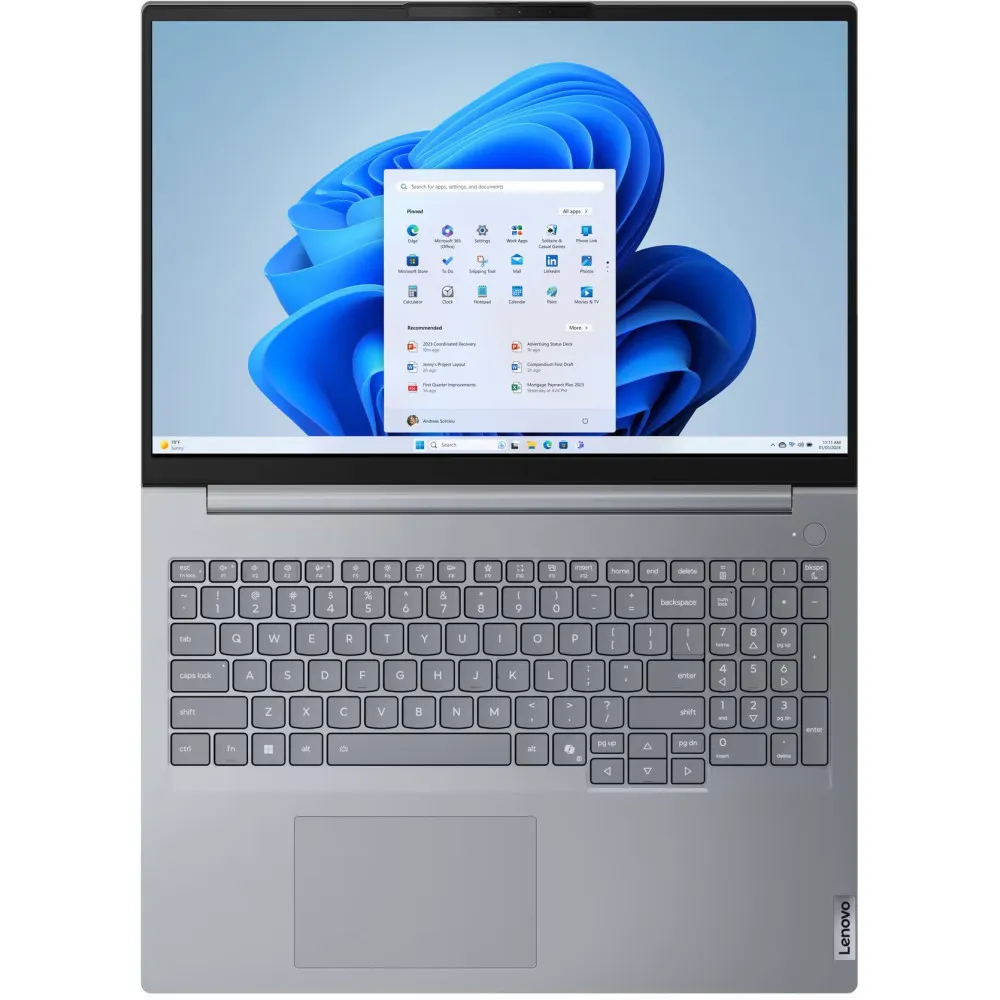 Laptop Lenovo ThinkBook 16 G8 IAL 21SKY3ID1PB - Core Ultra 7 255H/16" WUXGA IPS/RAM 64GB/SSD 2TB + SSD 2TB/Szary/Windows 11 Pro