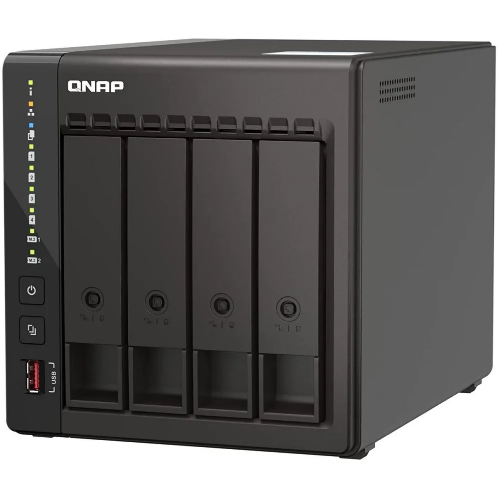Serwer NAS QNAP Tower TS-453E-9M - Tower/Intel Celeron J6412/8 GB RAM/64 TB/4 wnęki/2 x M.2/hot-swap/3 lata Carry-in - zdjęcie