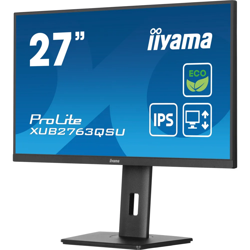 Monitor iiyama ProLite XUB2763QSU-B1 - 27"/2560x1440 (QHD)/100Hz/IPS/2 ms/pivot/Czarny - zdjęcie