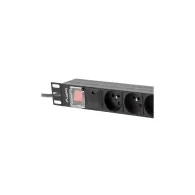 Listwa zasilająca Rack PDU Lanberg PDU-08E-0200-BK - 1U, 8 gniazd "francuskich", przewód 2m