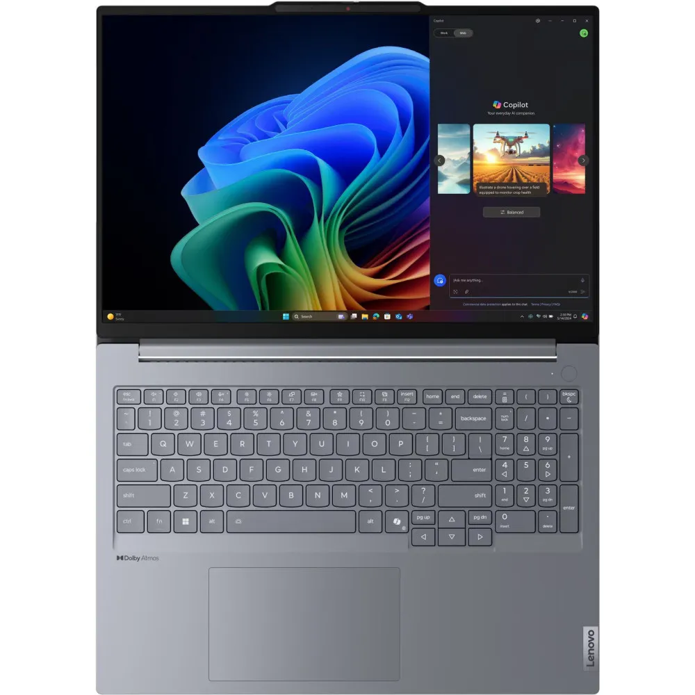 Zdjęcie produktu Laptop Lenovo ThinkBook 16 G7 QOY 21NHY0FEAPB - Snapdragon X Plus X1P-42-100/16" WUXGA IPS/RAM 32GB/SSD 2TB/Szary/Windows 11 Pro