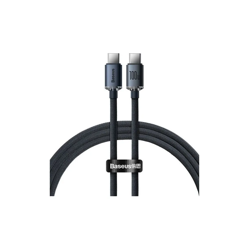 Kabel Baseus Crystal Shine USB-C CAJY000601, PD 100W, USB 2.0, 1,2 m, Czarny | Sklep ITnes.pl, IT for BUSINESS