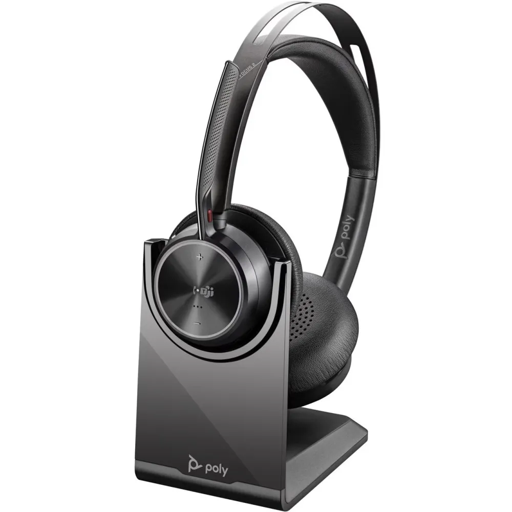 Słuchawki bezprzewodowe nauszne Poly Voyager Focus 2 Microsoft Teams Certified with charge stand Headset 77Y87AA