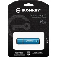 Pendrive Kingston IronKey Vault Privacy 50 64 GB IKVP50/64GB - Niebieski