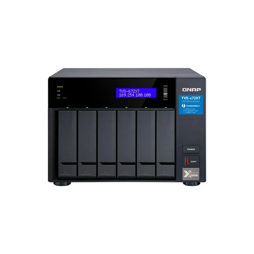 Serwer NAS QNAP Tower TVS-672XT-I3-X1, Tower, Intel Core i3-8100T, 8GB RAM, 4TB, 6 wnęk, hot-swap | Sklep ITnes.pl, IT for BUSINESS