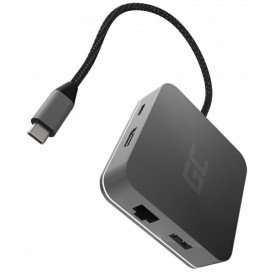 Replikator portów Green Cell USB-C 6-in-1 AK61 - Czarny