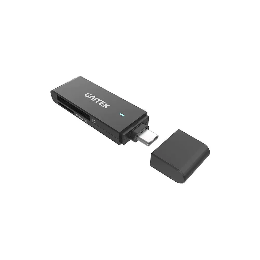 Czytnik kart Unitek USB-C microSD i SD Y-9328 - Czarny