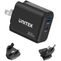 Ładowarka sieciowa Unitek P1119A 35W - 1x USB-C, 1x USB-A, Czarna