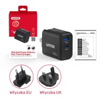 Ładowarka sieciowa Unitek P1119A 35W - 1x USB-C, 1x USB-A, Czarna