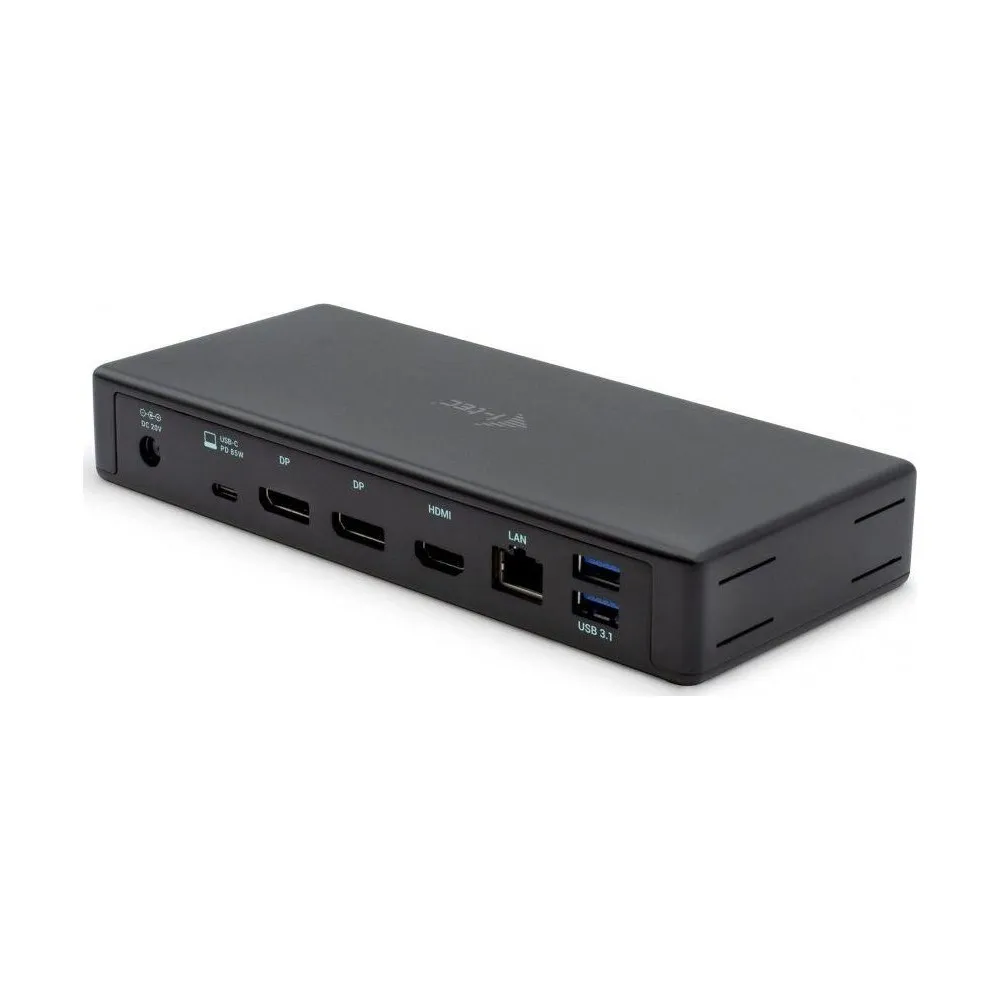 Stacja dokująca i-tec USB-C 2xDP 1xHDMI 1xGLAN 3xUSB 3.1 Gen2 1x Audio/Mic 85W C31TRIPLEDOCKPDA, Czarna | Sklep ITnes.pl, IT for