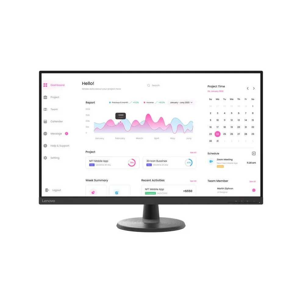 Zdjęcie produktu Monitor Lenovo D32-40 66FCGAC2EU - 31,5"/1920x1080 (Full HD)/60Hz/VA/8 ms/Czarne