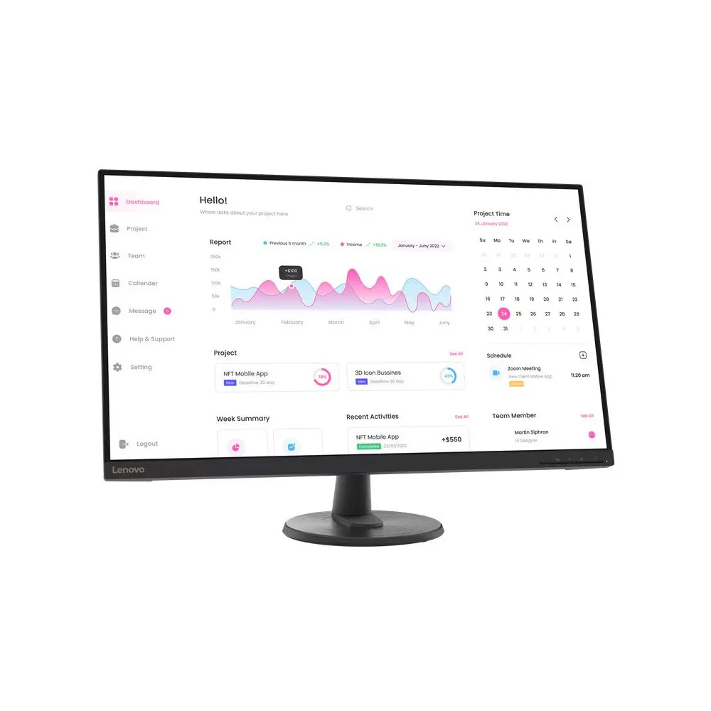 Monitor Lenovo D32-40 66FCGAC2EU - 31,5"/1920x1080 (Full HD)/60Hz/VA/8 ms/Czarne - zdjęcie